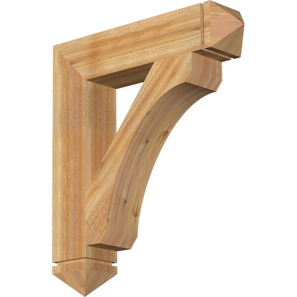 Ekena Millwork Legacy Arts & Crafts Rough Sawn Bracket, Western Red Cedar, 6"W x 30"D x 34"H BKT06X30X34LEC03RWR - main